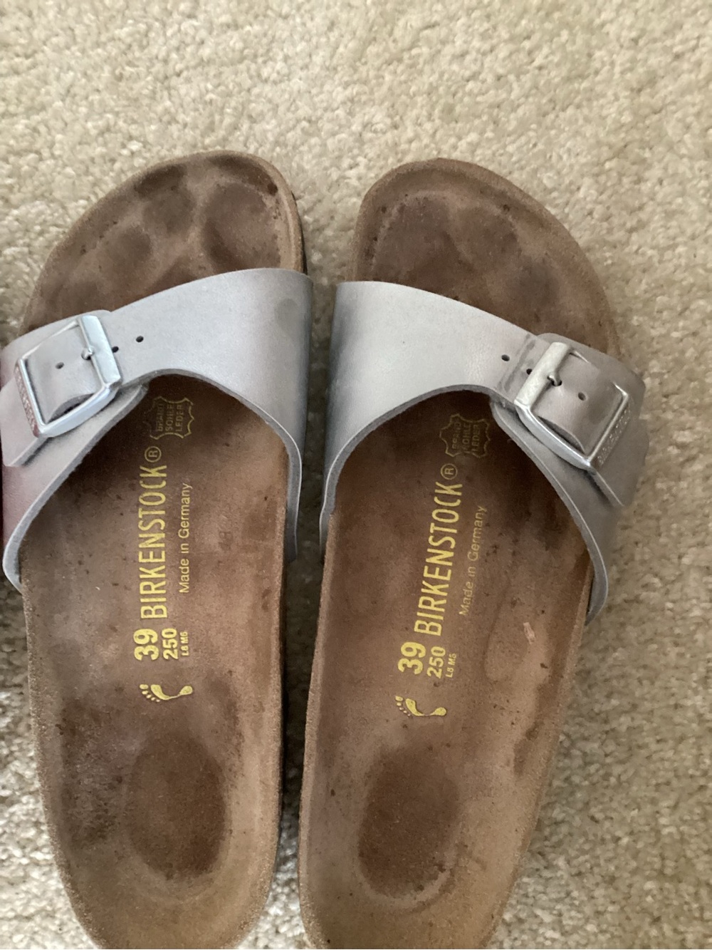 Birkenstock Womens Madrid Sandals in Red and Silver - Picture 4 of 5